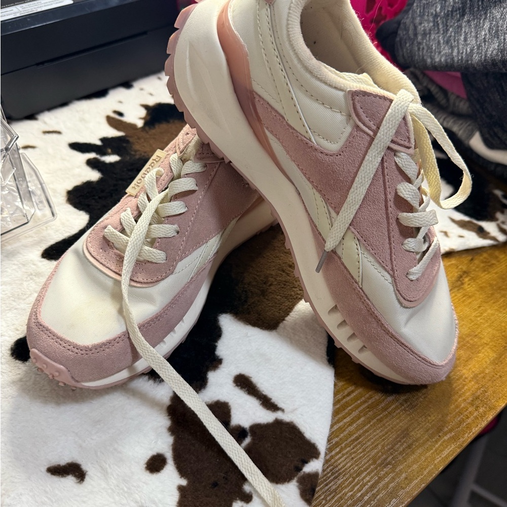 Reebok Pink and Cream Women's Sneakers